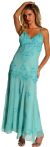 Floral Beaded Formal Dress in Turquoise color